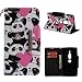 Produktbild Leder Brieftasche Hülle für Sony Xperia XZ2 Premium,Shinyzone Bunt Niedlich Karikatur Tier Liebe Herz Panda Gemalt Muster Flip Ständer Handytasche,[Metall Magnetverschluss][Kartenfächer & Handschlaufe] Ganzkörper Schutzhülle für Sony Xperia XZ2 Premium