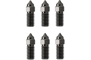 HysiPrui Kit de buses d'extrudeuse pour imprimante 3D avec 6 buses en acier trempé de 0,4 mm, haute température et résistance à l'usure, pour Elegoo Neptune 4/4 Pro