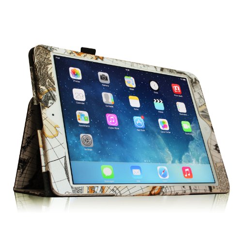 Fintie Apple iPad mini 1 / 2 / 3 Hülle – Slim Fit Foilo Kunstleder Schutzhülle Tasche Etui Case Smart Cover mit Auto Schlaf / Wach, Standfunktion für iPad mini 3 / 2 / 1, Landkarte Design - 3