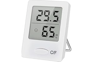Room Thermometer Hygrometer, Houdian Mini Digital Thermo-Hygrometer Indoor Temperature Humidity Monitor Meter Gauge for Homes, Offices, Greenhouse (White)