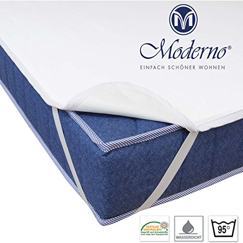 Matratzenschoner Wasserdicht Atmungsaktiv Moderno® Special Molton Betteinlage Inkontinenz mit 4 Übereckgummis in (Breite x Länge) 90x200cm - 4