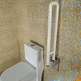 SDKKY Sicherheit Armlehne Barrierefrei Handlauf wc Toiletten WC-Sitz für die älteren Menschen mit Behinderungen auf dem Turn für Sicherheit falten würde am Handlauf - 2