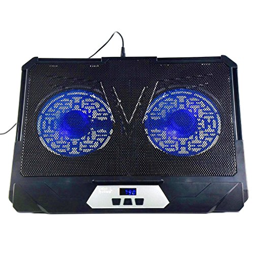 granvela® axt02 38,1 cm Notebook Cooling Pad und Laptop-Ständer; Slim, leise, Geschwindigkeit und Winkel verstellbar, Kühler Pad mit Digital Display