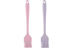 AMROICUS Set di 2 Pennelli da Cucina in Silicone, 21 cm Resistenti al Calore per Cucinare, Pasticceria e BBQ, Senza BPA, Design Monopezzo con Anima in Acciaio, Lavabili in Lavastoviglie