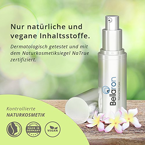 Bellaron – Veganes und natürliches 3-fach Hyaluron Serum mit Kiwi-Hydrolat und Zuckertang-Extrakt für Gesicht, Hals u. Dekolleté - 3