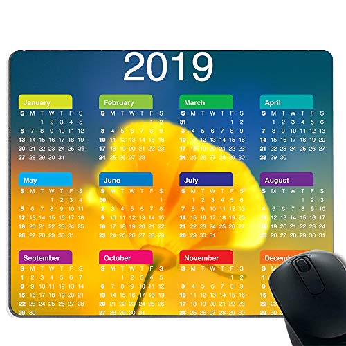 Preisvergleich Produktbild Kleine gelbe Blumenhintergrund-Mausunterlage des Kalenders 2019