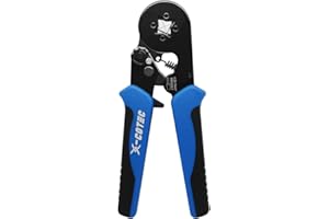 X-COTEC Pinza Crimpatrice, Pinza Capicorda Professionale, Pinze Crimpatrici, Pinza Puntalini Elettrici, Strumento di Crimpatura, Capicorda Elettrici a Crimpare 0,25-10mm²