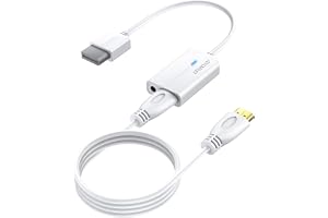 AUTOUTLET Wii till HDMI-adapter, vit Wii HDMI-adapter 1080P/720P Full HD-omvandlare med indikatorlampa 3,5 mm videoljudsutgån