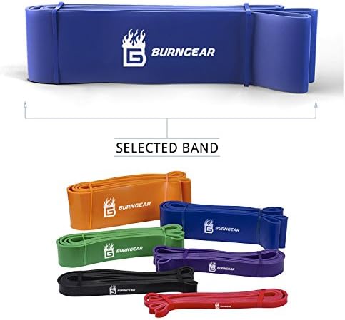 BurnGear Resistance Bands | Assisted Pull Up Band | Exercise Workout Bands for CrossFit – Powerlifting – Yoga – Stretch Mobility Exercise (One per sale) for Men and Women (Blue, 6.4cm width)