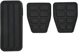 DECHOGA Pedal Pads Rubber Cover,3pcs Clutch Brake Accelerator Waterproof Black Rubber Pedal Pad Kit Replacement,Accelerator Foot Pedal Pad for T4 Transporter 1990‑2003