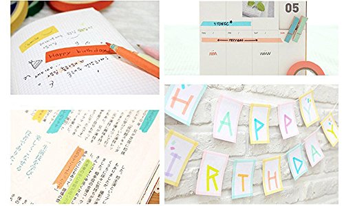 UClever 10 Cintas adhesivas DIY Washi Tape Etiqueta engomada del arco iris 10 colores