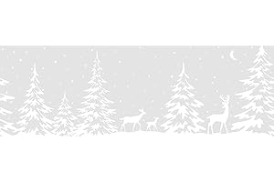 ‎D-C-FIX d-c-fix Fensterbilder White Forest - statisch selbsthaftend & wiederverwendbar - Weihnachten Fensterdeko innen Weihnachtsdeko Sticker Fenster-Folie Winter-Deko Winterlandschaft Wald 20 x 150 cm