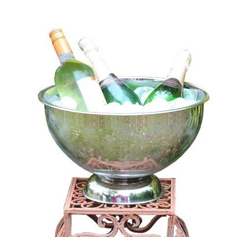 riesiger EDELSTAHL Sektkübel Champagnerbowl Sektkühler Weinkühler