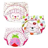 Pandaren® Pack of 3pcs baby toilet potty training pants with 3 layer for infant boy girl kids (M/80, Girl)