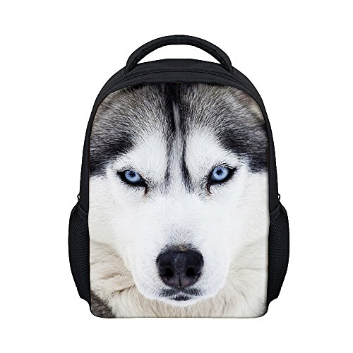 Moolecole Unisex 3D Animals Print Daypack Dinosaur Childrens Backpack Kids Rucksack Boys Girls Toddler Nursery School Bag Wolf