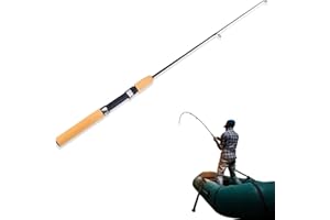 Hominas Caña de Pescar Telescópica, 75 cm Mini Caña de Pescar en Hielo Portátil Pesca Caña de Mano 60 g Capacidad de Carga de 3 kg Regalo para Pescador