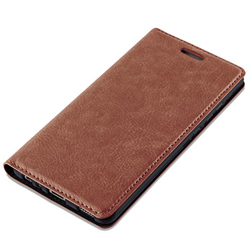 Huawei P9 Funda Estilo Libro de Cuero Sint  tico en MARR  N CAPUCHINO de Cadorabo  Dise  o IM  N INVISIBLE      Cubierta Protectora con Cierre Magn  tico  Tarjetero y Funci  n de Suporte     Protecci  n Carcasa Caja Etui Case Cover