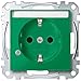 Produktbild Merten MEG2303-0304 SCHUKO-Steckd. f. Sonderstromkr. m. Ko.Licht u. Schriftf, SV, grün, System M