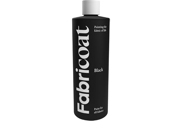 Fabricoat Peinture Textile – Restaurez ou Changez la Couleur de Tous les Textiles – Peignez Directement sur le Tissu – Transformez Tous les Tissus : Canapés, Abat-jour (250 ml, Noir)