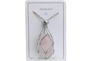 QGSIWEI Handmade Crystal Holder Necklace Stainless Steel Cage for Stone, Crystal Pendant Necklace, Quartz Gemstone Jewelry for Women Men