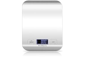 EXTRASTAR Balance de Cuisine Électronique de Haute Précision 10kg/1g avec Écran LCD Rétroéclairé, 4 Unités et Fonction Tare, Smart Digital, pour Alimentaire Multifonctionnel