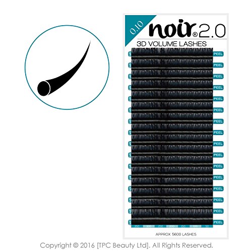 Noir Volume Lashes 0.10mm Professional Mink Individual Eyelash Extension Tray C Curl Mixed Lengths Single Lengths Volume eyelashes / Russian Lashes Extension 3D XD (0.10 C 12mm)