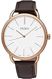 Seiko Damen Analog Quarz Uhr mit Leder Armband SUR234P1