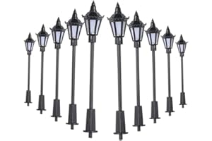 CNANRNANC 10Pcs LED Straßenlaternen Gauge H0 TT 00 Einstellbare Länge für Lampe Beleuchtung Park Modell Eisenbahn Landschaft DIY Ökologische Flasche (Skala: 1: 50-1: 100)