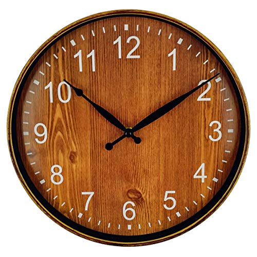 Foxtop 30 cm Reloj de pared retro vintage silencioso, Reloj de estilo country