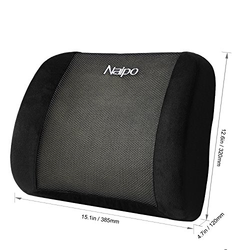 Naipo Memory Foam Rückenkissen Lordosekissen Lendenkissen für Rückenschmerz im Büro zu Hause - 9