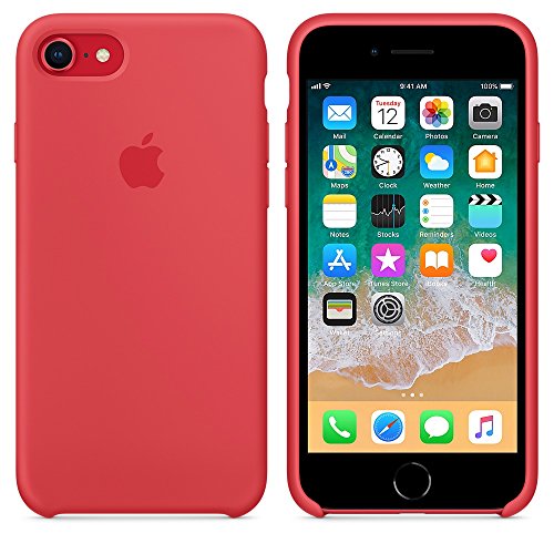 Funda para iPhone 7/8 Carcasa Silicona Suave Colores del Caramelo con Superfino Pelusa Forro,Anti-rasguños Teléfono Caso para Apple iPhone 7/8 (iPhone 7/8, Frambuesa roja)