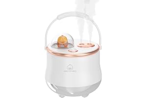 ICARER FAMILY ICARERFAMILY Cool Mist Humidifier, 400ml Mini Portable Humidifier with Adjustable Double spray Personal Humidifier For Bedroom Kids Office Desktop Home, White