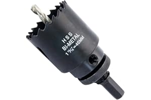 LAIWEI Bi-Metal Hole Saw 46mm with Heavy Duty Mandrel, 1-13/16" Hole Cutter for Pipe, Wood, Sheet Metal, etc. 2 Locking Pins for Stronger Drilling