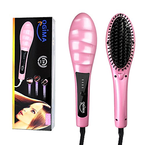 Glättungsbürste, OGIMA Pro Detangling Haar Styling Pinsel Elektrische Anion Haarpflege Kamm, Anti-Scald Wirksames Seidiges Haar-Massagegerät-Bürste, Heizung Silky Hair Paddle Bürste (Pink), 1 JAHR GARANTIE - 6