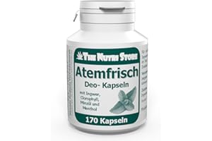 THE NUTRI STORE Atemfrisch Deo Kapseln 170 Stück mit Ingwer, Chlorophyll, Minzöl und Menthol
