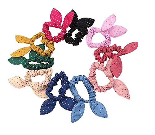 Elastico Per Capelli Band, iSuper coniglio orecchio capelli elastici, 10 pezzi di gomma fasce per capelli
