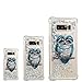 Produktbild Ooboom® Samsung Galaxy Note 8 Hülle TPU Silikon Stoßdämpfung Bumper Drop Resistance Schutzhülle Handy Tasche Case Cover mit mit Flüssigkeit Funkeln Glänzend Bling Glitter - Eule Grau