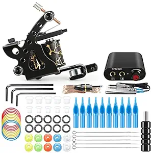 MAYCREATE Rotary Tattoo Machine Full Kit Coil Tattoo Machine Tattoo Shader & Liner Machine Tool Body Tattoo Machine Coil Machine Liner Coils Tattoo Machine for Beginners