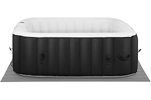 Uniprodo Inflatable Hot Tub Outdoor Inflatable Spa Garden 6 Ppl 900L 130 Jets Black/White UNI_POOLS_18 (Laminate PVC, Foil, EVA Foam Floor, Max. Water Temp. 42°C)