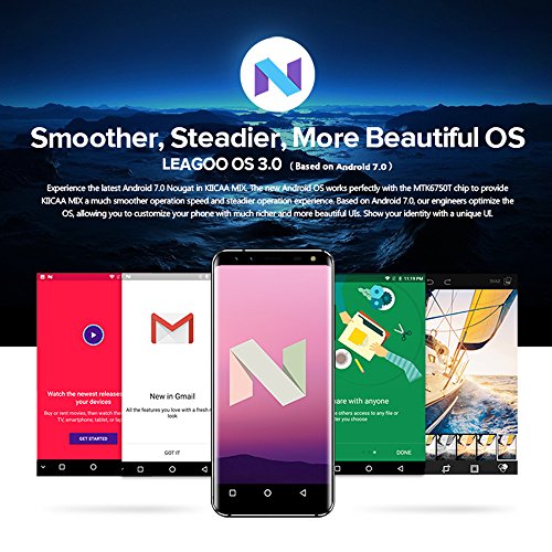 LEAGOO S8 Smartphone 4G Android 7.0 5.7 Pollici MTK6750T Octa core 1.5GHz 3GB RAM 32GB ROM Frontale 8 MP + 2 MP Posteriore 13MP + 2MP Batteria 2940mAh Impronta Digitale