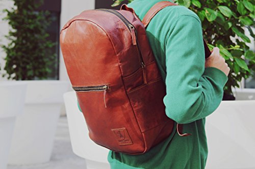 Rucksack f  r Laptop BERLINER BAGS Hamburg XL aus Leder Notebookrucksack 15 6 15 4 Zoll Laptopfach mit Schutz Wasserdicht Braun Damen Herren Vintage G