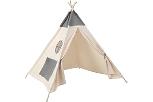 Takezuaa Kinderzelt,Tipi Zelt für Kinder,Klassisches indisches Spielzelt für Kinder,faltbares Spielhaus für drinnen oder draußen,Kinderzelte aus für Mädchen und Jungen mit Tragetasche