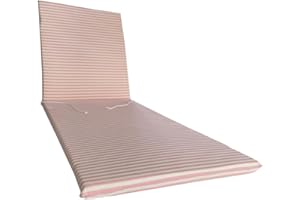 Il Tuo Artigiano Design Coussin rembourrŽ pour Chaise Longue, 190 x 60 cm, entirement Amovible en 100% Coton (Blanc et Rose)