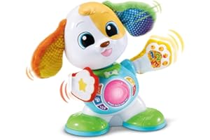 VTech - Boogie Danse avec Moi, Chien Robot Interactif Qui Danse et Chante, Jouet Bébé Lumineux et Musical, Jeu d'Éveil Éducatif, Cadeau Bébé Dès 9 Mois - Contenu en Français
