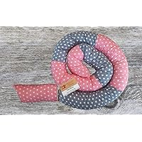 Bettschlange, Rosa/Grau mit Sternen, 180cm/210cm/250cm, Handmade, Baby Nestchen