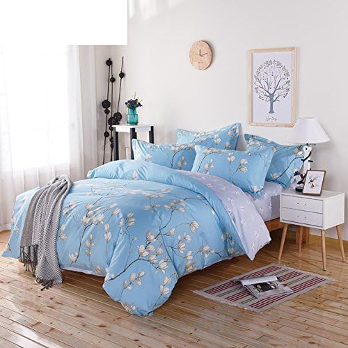 Bed sheet set -Cotton 1800 Bedding - Fade, Stain resistant - Hypoallergenic - 4 Piece(Pastoral - Flowers) -I Queen2