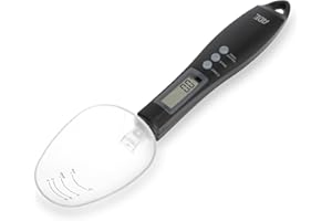 ADE Balance à cuillère numérique Eni | Mesure électronique pour pesage et dosage précis jusqu'à 0,1 gramme | Également pour liquides | Écran LCD | Balance pour aliments pour animaux | noir
