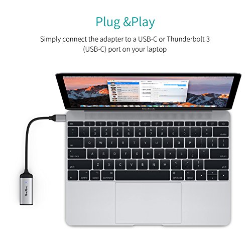 EgoIggo USB C Ethernet Adaptador GM40L USB C a Gigabit Ethernet Aluminio Tipo C a RJ45 10 100 1000 bit para MacBook Pro 2017 2016  Google ChromeBook Pixel