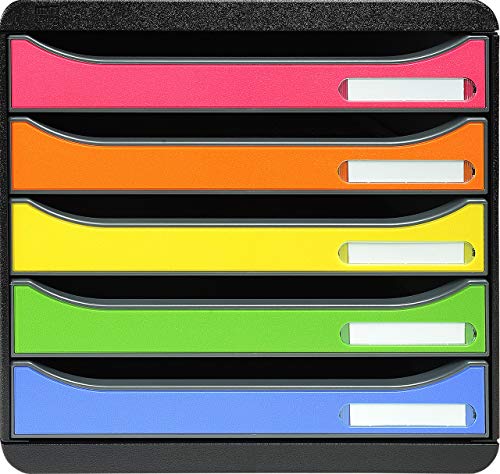 Exacompta Big-Box Plus 309798D Caisson à Tiroirs en Plastique Arlequin