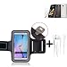 Produktbild TOP SET: Neopren Jogging Armband Sportarmband Oberarmband für LG Electronics Stylus 2 DAB+, schwarz mit Reflektor Streifen + Ohrstöpsel. Fitness Lauf Armband